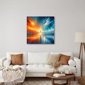 Quadro su tela – Figura sul molo tra cielo e terra