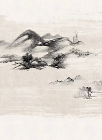 Jannelli & Volpi Carta da parati panoramica Kawa - Black Ink Panel 1