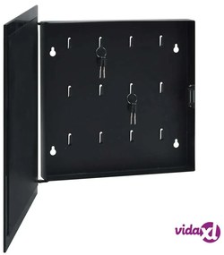 vidaXL Cassetta Portachiavi con Lavagna Magnetica Nera 35x35x5,5 cm