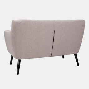 Divano 2 Posti Ellen L130 cm in Tessuto con Gambe Legno - Grigio