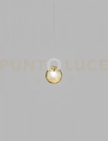 Puppet ring sospensione p ambra trasparente oro satinato 1 luce att...
