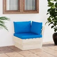 Divano Angolare da Giardino su Pallet e Cuscini Legno di Abetecod mxl 96504