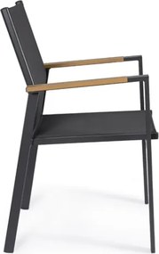 Sedia Da Esterno Con Braccioli In Alluminio E Textilene Heta Antracite Bizzotto