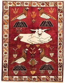 Gashghai Tappeto persiano 120x160 Rosso (Iran) Annodato A Mano