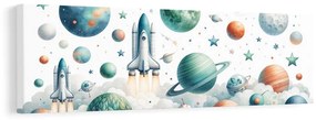 Quadro su tela – Navetta spaziale tra le nuvole