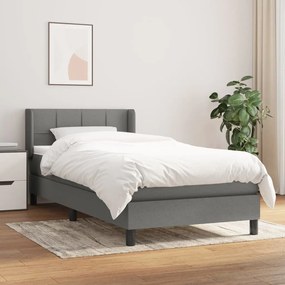 Giroletto A Molle Con Materasso Grigio Scuro 100x200 Cm Tessuto /