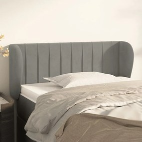Testiera Ad Orecchio Grigio Chiaro 83x23x78/88 Cm İn Velluto /