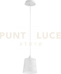 Lampadario a sospensione cluny bianca 1 luce attacco e14 14x145cm