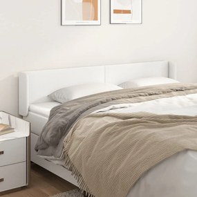 Testiera Ad Orecchio Bianca 203x16x78/88 Cm İn Similpelle /