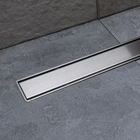 Canalina Di Scarico a Pavimento Piastrellabile 65 Cm Karag "Primo Compact Line" Cromo Lucido
