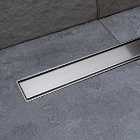 Canalina Di Scarico a Pavimento Piastrellabile 75 Cm Karag "Primo Compact Line" Cromo Lucido