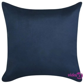 vidaXL 4 Fodere Cuscini 80x80cm Poliestere Scamosciato Sintetico Marina