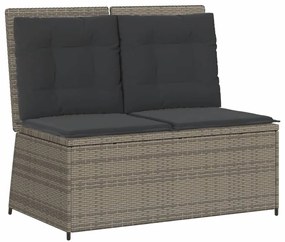 Set divani da giardino 7 pz con cuscini in polyrattan grigio