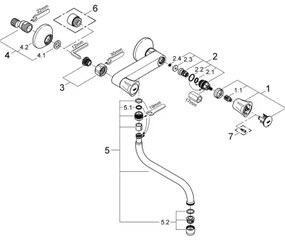 GROHE 31187001 - Miscelatore da parete per lavello COSTA L 200 mm, cromo lucido