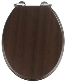 Sedile per WC scuro con chiusura facilitata Wengé, 43 x 37 cm - Wenko
