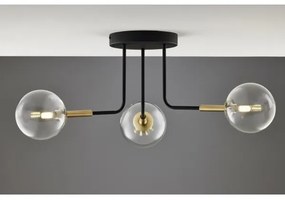 Jupiter 2039 - Lampadario a sospensione con supporto rigido BURANO 3xG9/10W/230V nero/oro/limpido