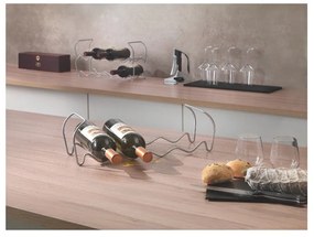 Portabottiglie a tre livelli per 12 bottiglie di vino Vino, lunghezza 45 cm - Metaltex