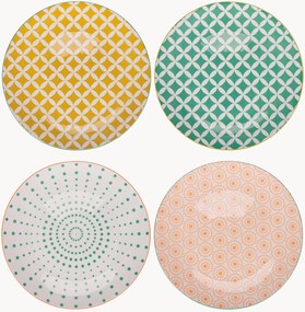 Set di 4 piatti piani in porcellana assortiti Confusion