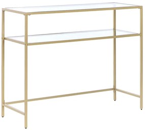 Tavolino consolle vetro temperato trasparente e oro 100 x 36 cm ALINE Beliani
