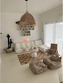 Pouf a sacco per bambini marrone chiaro con rivestimento in bouclé e ciniglia Terrazzo Square – Wigiwama