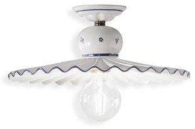 Plafoniera Classica Roma Metallo E Ceramica Nero Sfumato Rame 41Cm 1 Luce E27