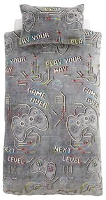 Biancheria da letto per bambini con effetto luminoso per letto singolo in micro felpa 135x200 cm Game Over - Catherine Lansfield