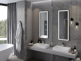 Mexen Coro specchio da bagno retroilluminato 45 x 120 cm, LED 6000K, anti-appannamento, cornice nera - 9817-045-120-611-70