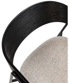 Set di sedie da pranzo nera/beige in imbottito con braccioli 2 pz Cora – MOME