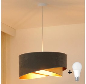 Brilagi - Lampadario LED a sospensione con filo LYRA 1xE27/15W/230V grigio/beige/oro