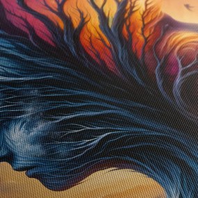 Quadro su tela – Volti nelle chiome dell’albero della vita