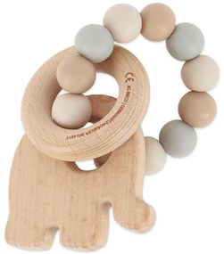 Bieco - Massaggiagengive in silicone con elefante in legno