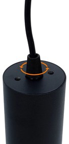 Faro LED a Sospensione per Binario Trifase GU10 - Nero 15m