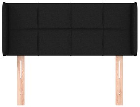 Testiera ad orecchio nera 93x16x78/88 cm in tessuto