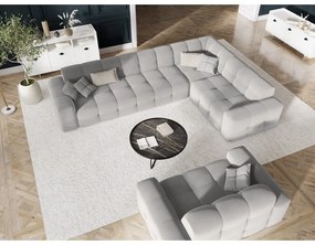 Divano angolare in velluto grigio chiaro (angolo destro) Kendal - Micadoni Home