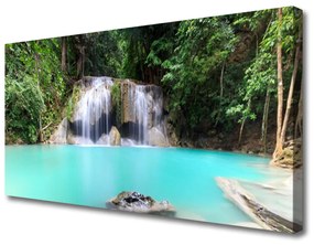 Foto quadro su tela Cascata Lago Natura 100x50 cm