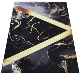 Tappeto di lusso nero con motivo oro Larghezza: 120 cm | Lunghezza: 180 cm