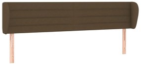 Testiera ad orecchio marrone scuro 203x23x78/88 cm in tessuto