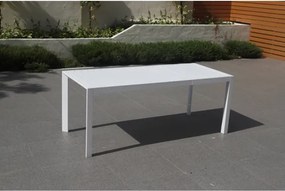 Tavolo Da Esterno Allungabile Rettangolare 127-180 Cm In Alluminio Bianco