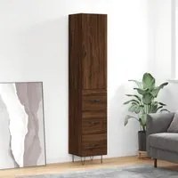 Credenza Rovere Marrone 34,5x34x180 cm in Legno Multistrato 3198888