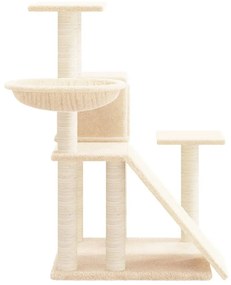 Albero per gatti con tiragraffi in sisal crema 82 cm