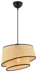 Lampadario a cavo BARETTE 1xE27/60W/230V beige/nero