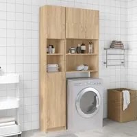 Armadio da Bagno Rovere Sonoma 32x25,5x190 cm in Truciolato 802879