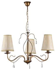 Lampadario Delia marrone paralume marrone 3x E14