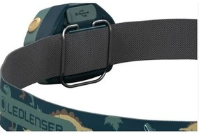 Ledlenser KIDLED4R DINO - Lampada frontale LED ricaricabile a intensità regolabile per bambini, IPX4, 40 lm, 18 h, verde