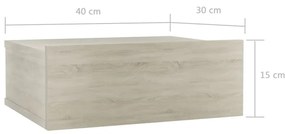 Comodini Pensili 2pz Rovere Sonoma 40x30x15cm Legno Multistrato