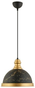 Lampadario a sospensione con cavo MONZA, 1xE27/40W/230V, Ø 29 cm, nero/bronzo