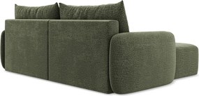 Divano angolare verde allungabile/con contenitore (con penisola a sinistra) Kalena – Makamii