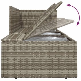 Set Divani da Giardino 4 pz con Cuscini in Polyrattan Grigio