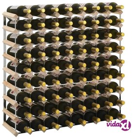 vidaXL Portavini da 72 Bottiglie in Legno Massello di Pino