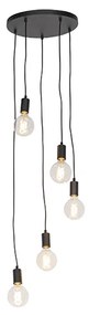 Lampada a sospensione moderna nera 35 cm 5 luci - Facil